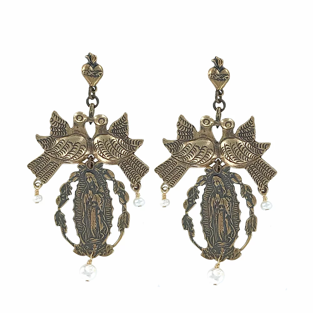 bronze statement earrings