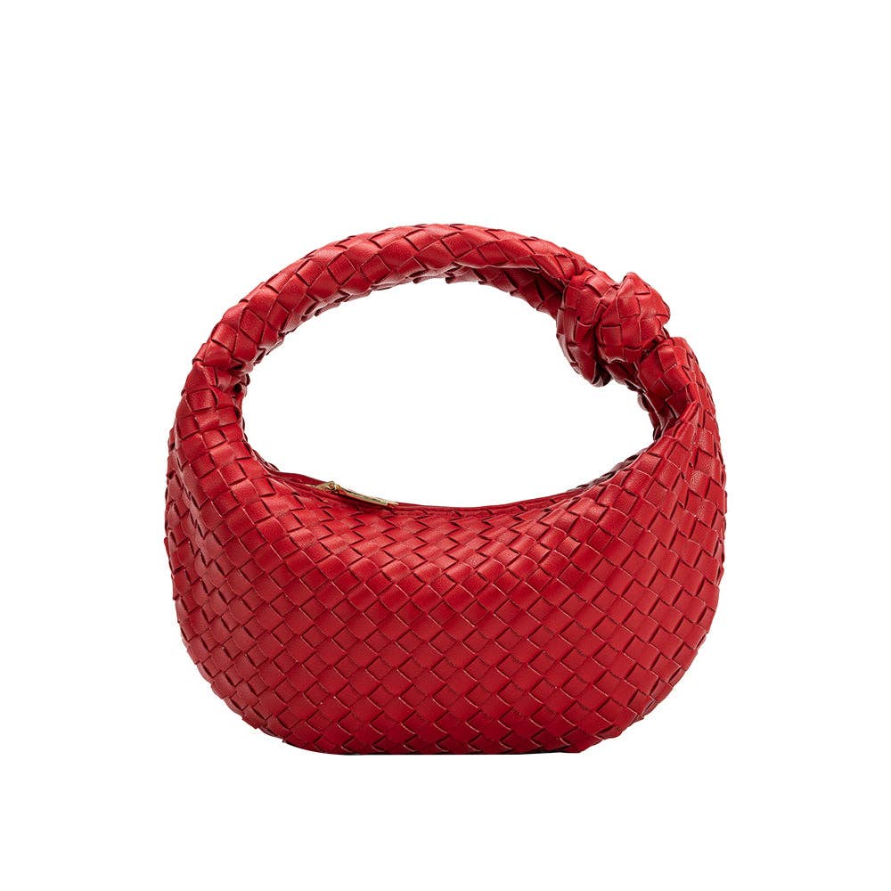 red braided shoulder bag