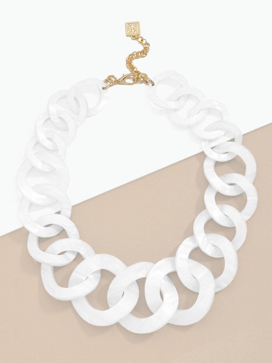 white chain link necklace