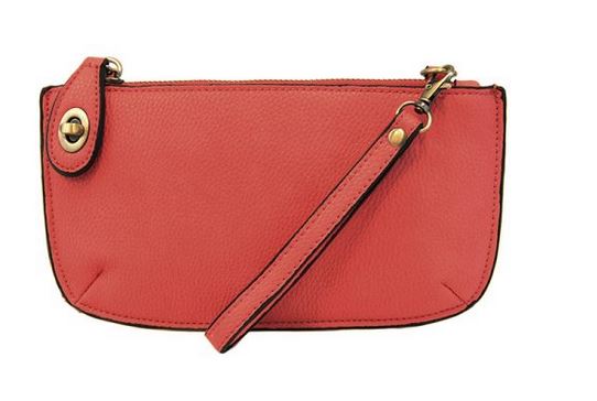 berry colored wristlet bag