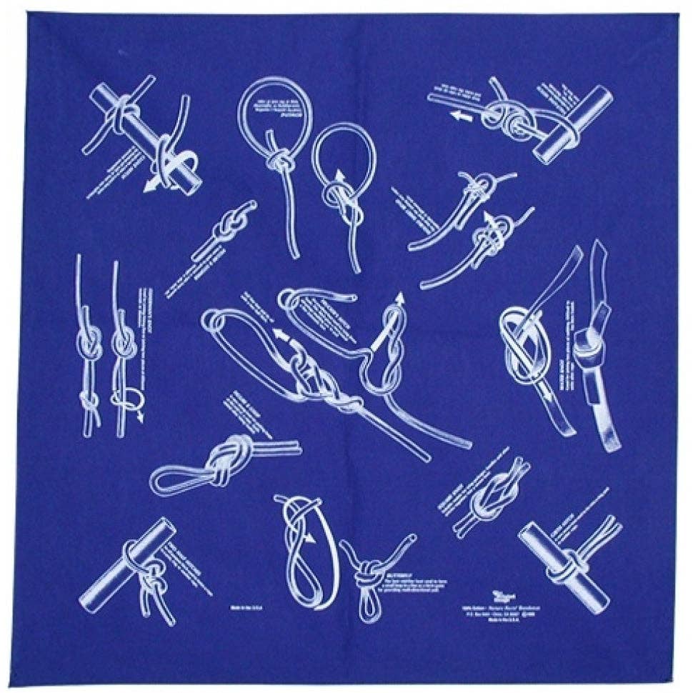royal blue bandana with knots printed