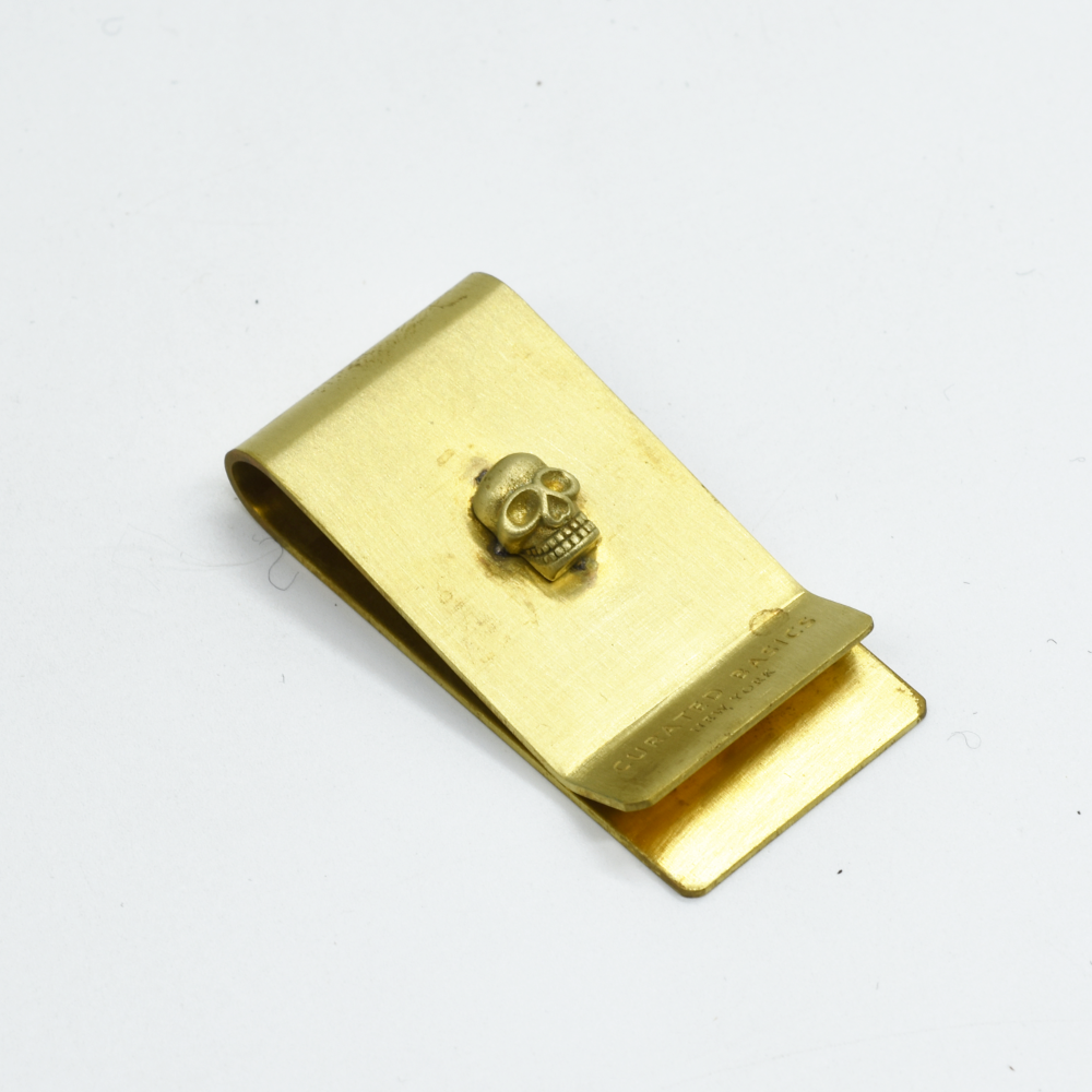 brass skull money clip