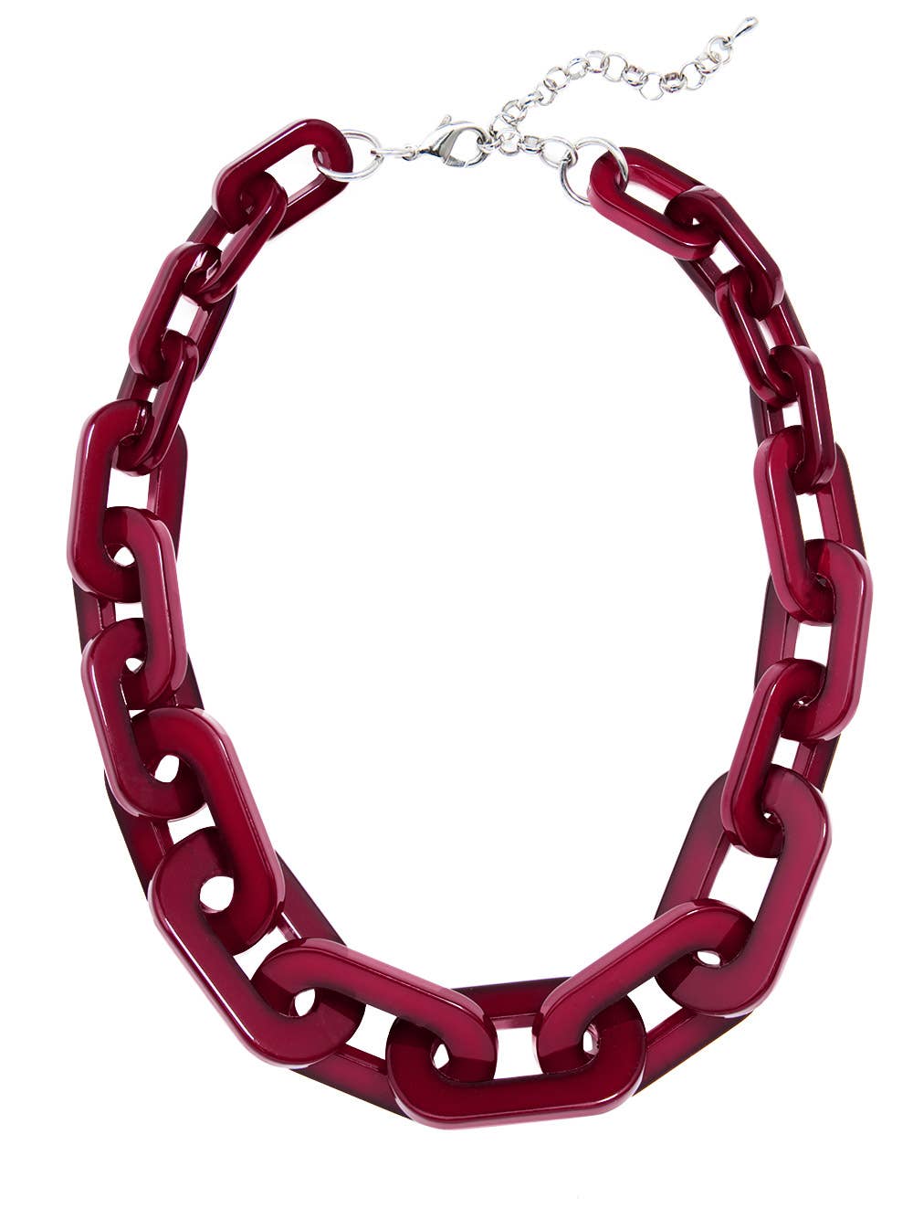 Resin Links Necklace - Hot Pink
