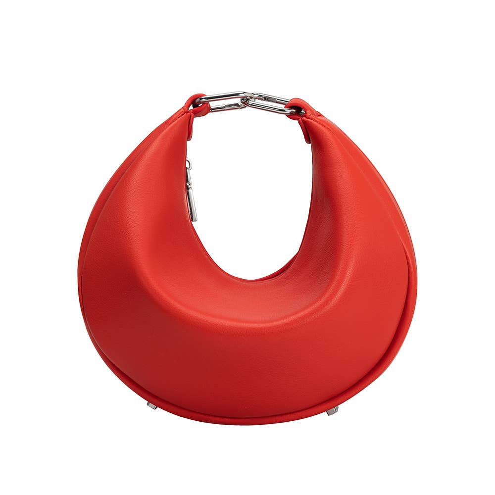red circular handbag