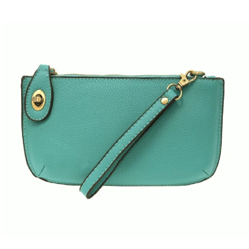 turquoise color wristlet bag