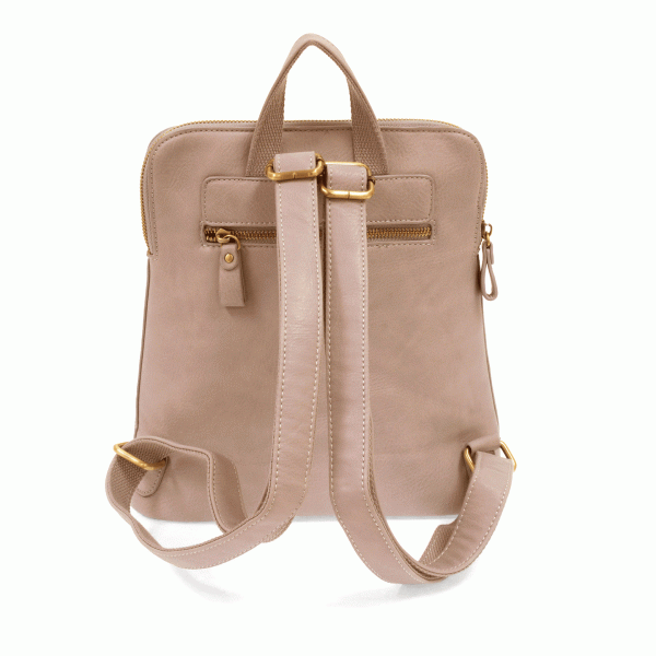 back view of blush color backpack