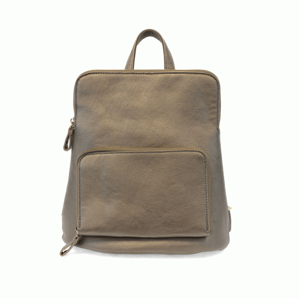 metallic khaki backpack