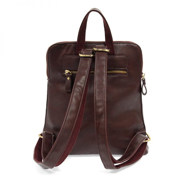 back view of wine color backpack
