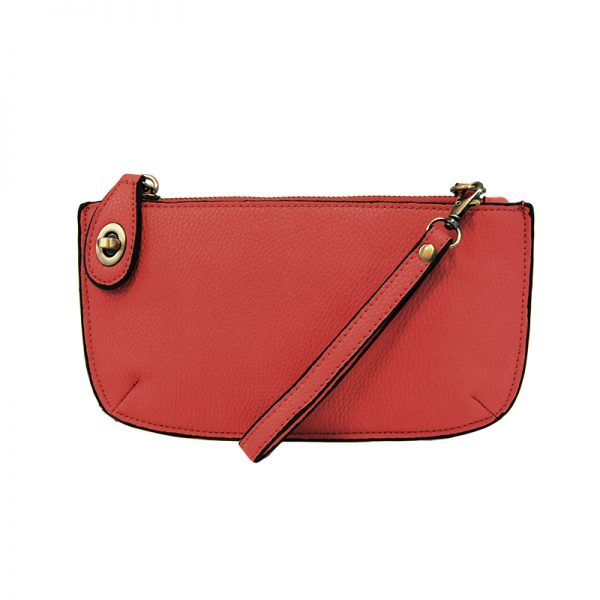 red colored wristlet bag