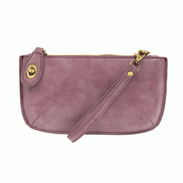 purple colored wristlet bag